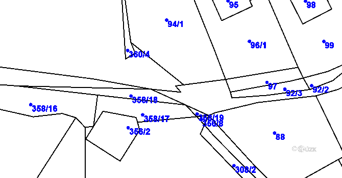Parcela st. 92/5 v KÚ Salaš u Zlína, Katastrální mapa