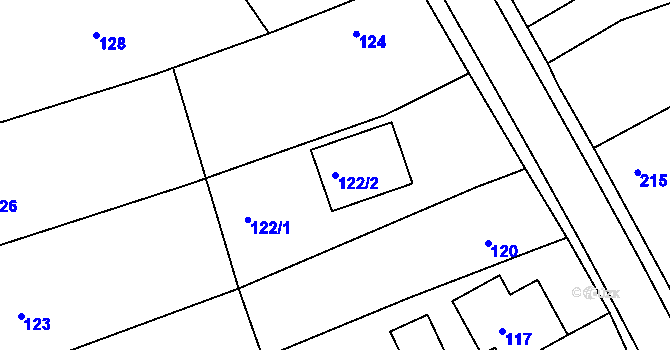 Parcela st. 122/2 v KÚ Salaš u Zlína, Katastrální mapa