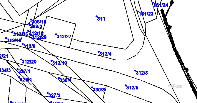 Parcela st. 312/4 v KÚ Salaš u Zlína, Katastrální mapa