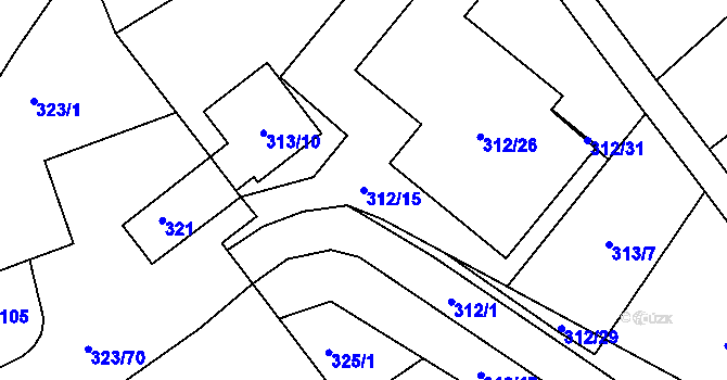Parcela st. 312/15 v KÚ Salaš u Zlína, Katastrální mapa