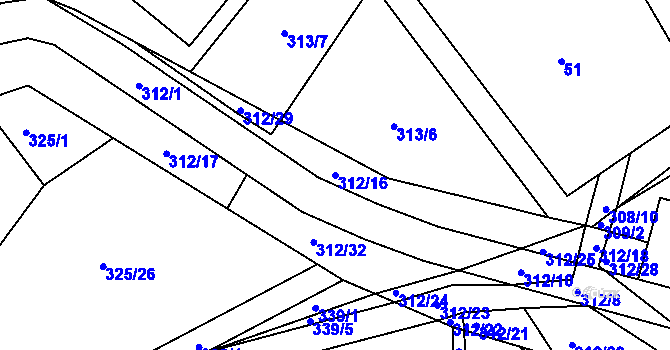 Parcela st. 312/16 v KÚ Salaš u Zlína, Katastrální mapa
