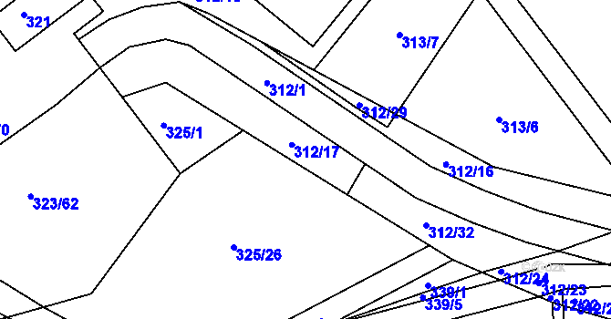 Parcela st. 312/17 v KÚ Salaš u Zlína, Katastrální mapa