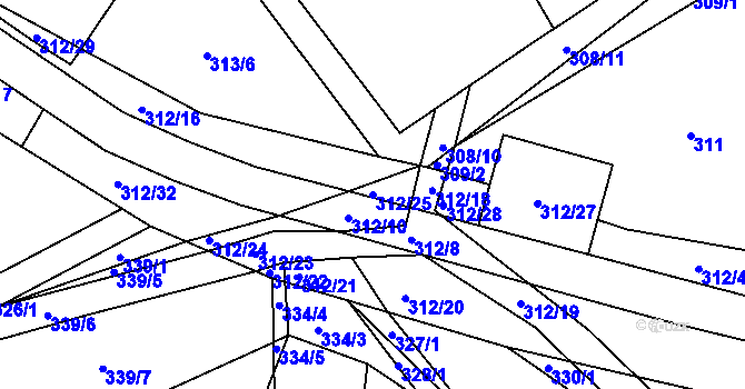 Parcela st. 312/25 v KÚ Salaš u Zlína, Katastrální mapa