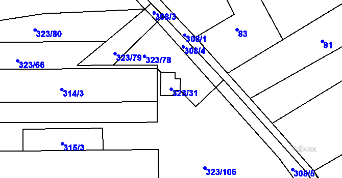 Parcela st. 323/31 v KÚ Salaš u Zlína, Katastrální mapa