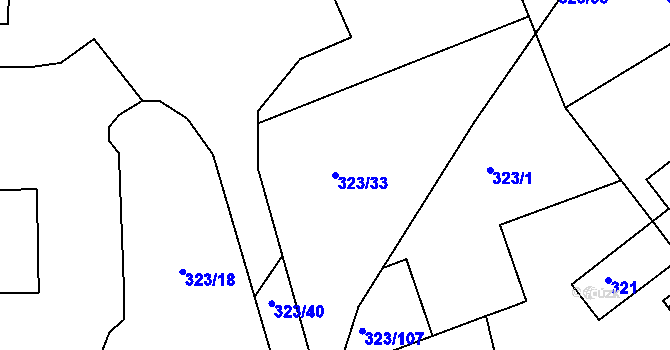 Parcela st. 323/33 v KÚ Salaš u Zlína, Katastrální mapa