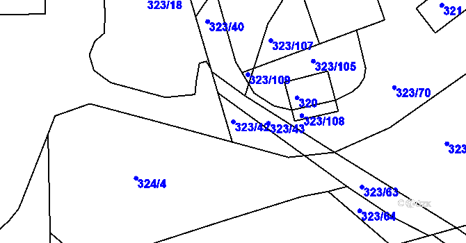 Parcela st. 323/42 v KÚ Salaš u Zlína, Katastrální mapa