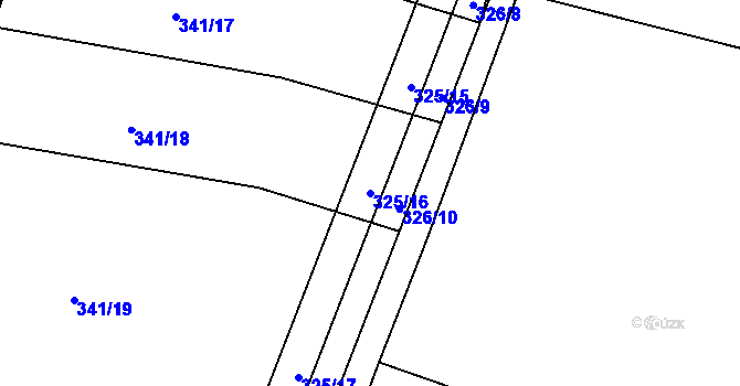 Parcela st. 325/16 v KÚ Salaš u Zlína, Katastrální mapa