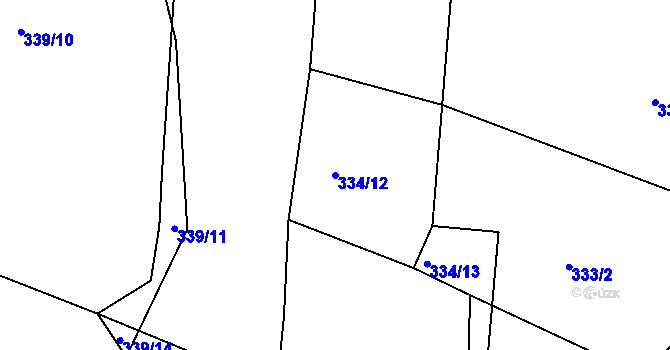Parcela st. 334/12 v KÚ Salaš u Zlína, Katastrální mapa