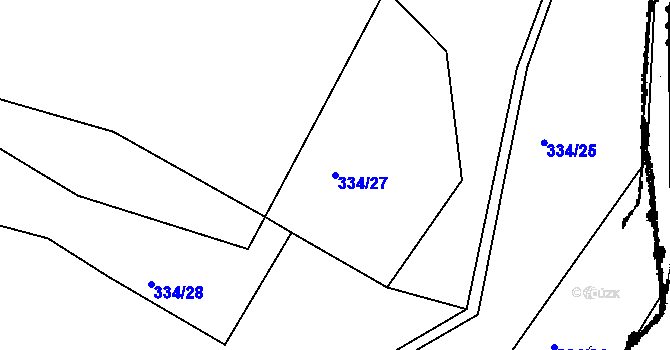 Parcela st. 334/27 v KÚ Salaš u Zlína, Katastrální mapa