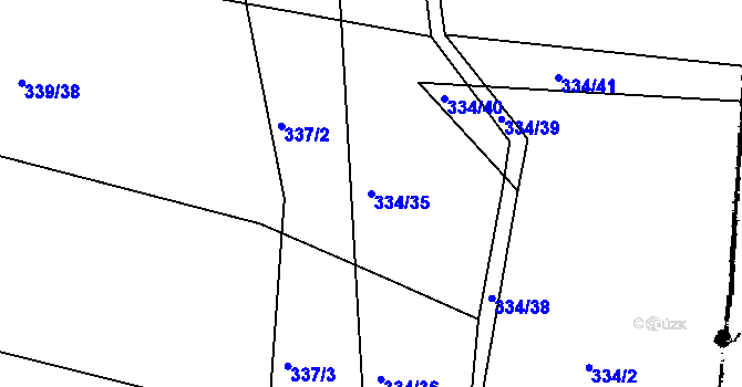 Parcela st. 334/35 v KÚ Salaš u Zlína, Katastrální mapa