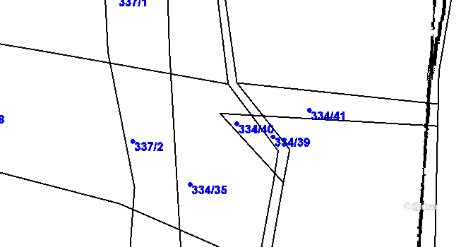 Parcela st. 334/40 v KÚ Salaš u Zlína, Katastrální mapa