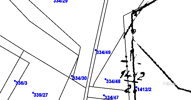 Parcela st. 334/49 v KÚ Salaš u Zlína, Katastrální mapa