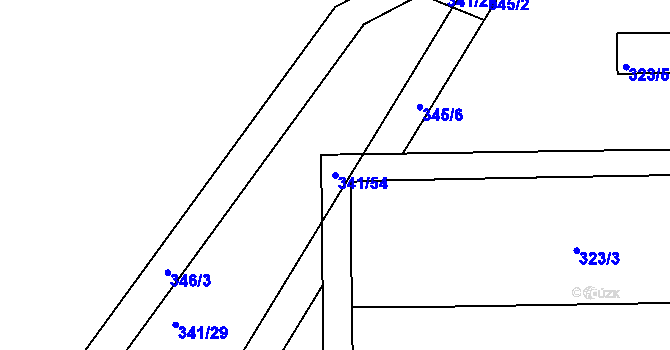 Parcela st. 341/54 v KÚ Salaš u Zlína, Katastrální mapa
