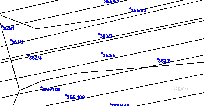 Parcela st. 353/5 v KÚ Salaš u Zlína, Katastrální mapa