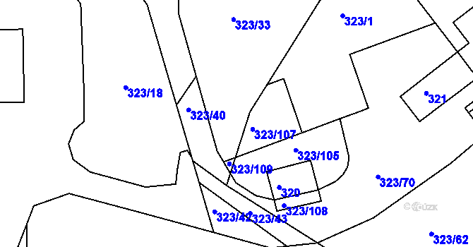 Parcela st. 323/83 v KÚ Salaš u Zlína, Katastrální mapa