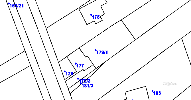 Parcela st. 179/1 v KÚ Salaš u Zlína, Katastrální mapa