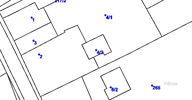 Parcela st. 4/2 v KÚ Salaš u Zlína, Katastrální mapa