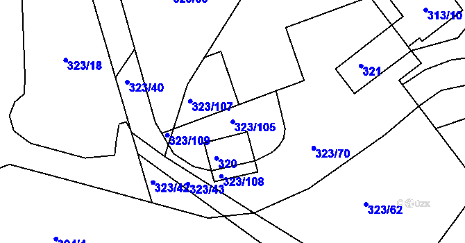 Parcela st. 323/105 v KÚ Salaš u Zlína, Katastrální mapa