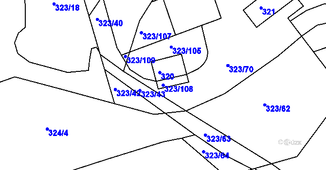 Parcela st. 323/108 v KÚ Salaš u Zlína, Katastrální mapa