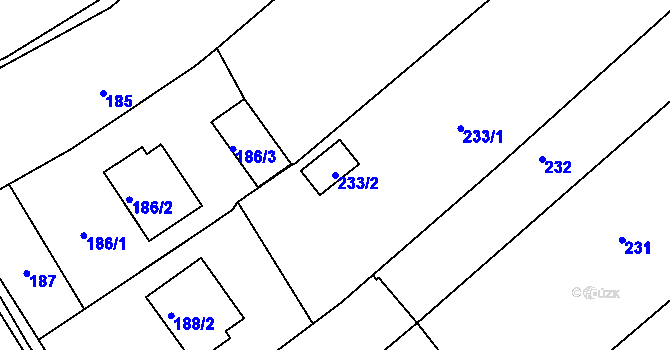 Parcela st. 233/2 v KÚ Salaš u Zlína, Katastrální mapa