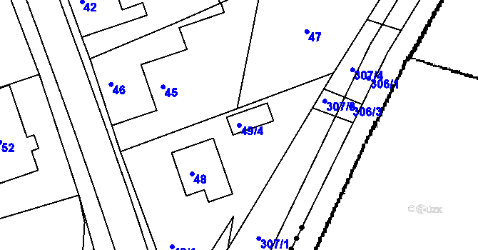 Parcela st. 49/4 v KÚ Salaš u Zlína, Katastrální mapa