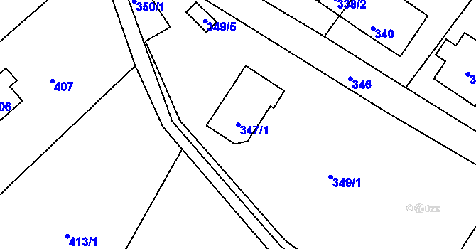Parcela st. 347/1 v KÚ Salaš u Velehradu, Katastrální mapa