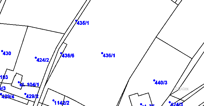 Parcela st. 436/1 v KÚ Salavice, Katastrální mapa