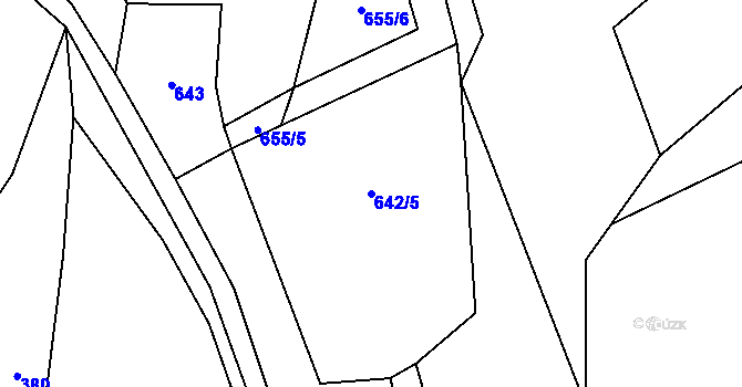 Parcela st. 642/5 v KÚ Salavice, Katastrální mapa