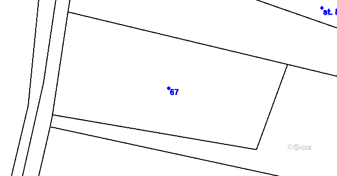 Parcela st. 67 v KÚ Salavice, Katastrální mapa