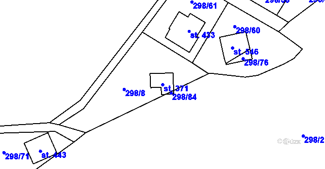 Parcela st. 371 v KÚ Samopše, Katastrální mapa