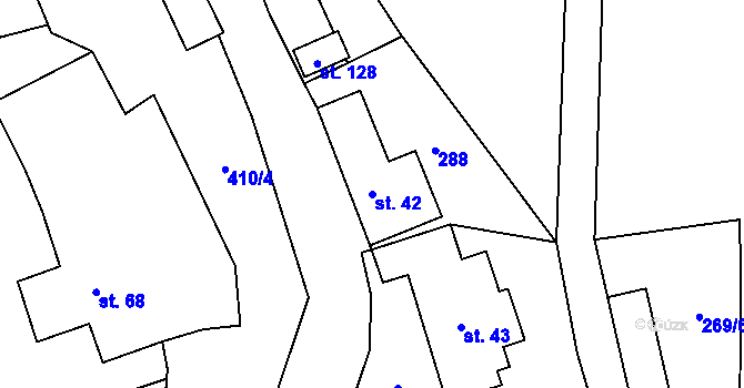 Parcela st. 42 v KÚ Talmberk, Katastrální mapa