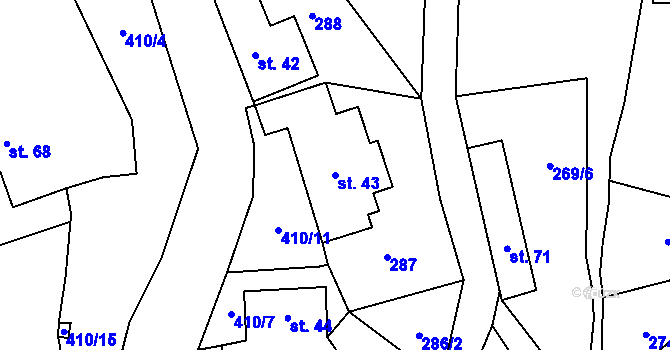 Parcela st. 43 v KÚ Talmberk, Katastrální mapa