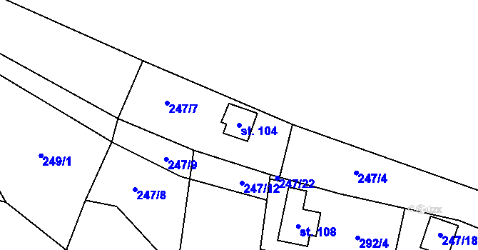 Parcela st. 104 v KÚ Talmberk, Katastrální mapa