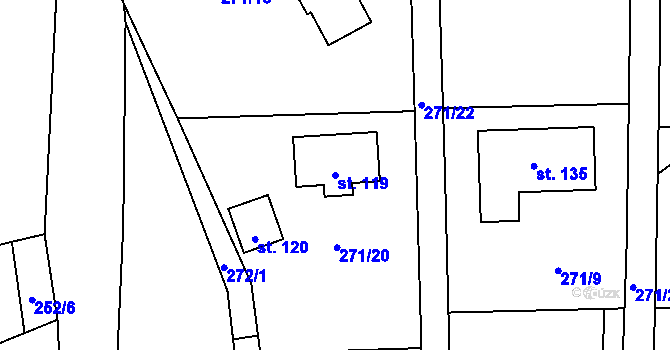 Parcela st. 119 v KÚ Talmberk, Katastrální mapa