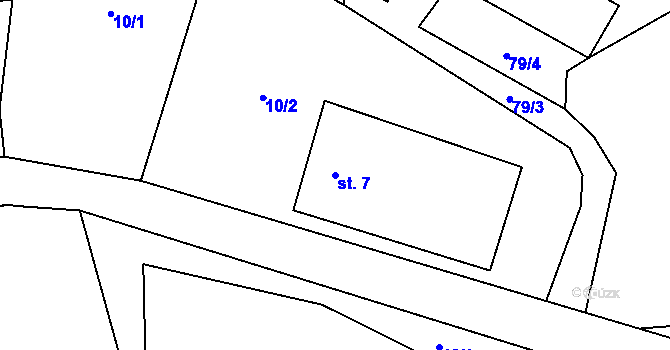 Parcela st. 7 v KÚ Samosoly, Katastrální mapa