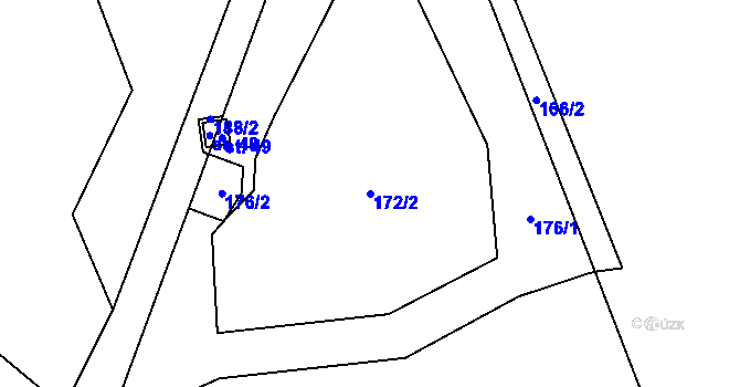 Parcela st. 172/2 v KÚ Samosoly, Katastrální mapa