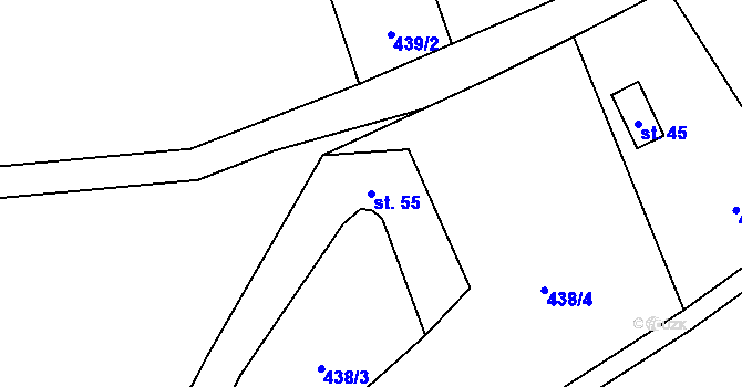 Parcela st. 55 v KÚ Samosoly, Katastrální mapa