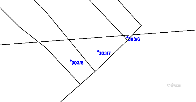 Parcela st. 303/7 v KÚ Samosoly, Katastrální mapa