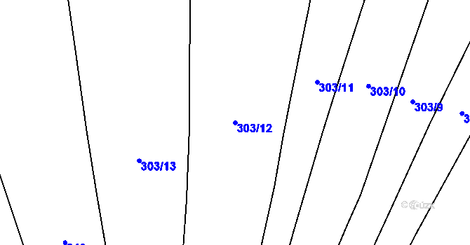 Parcela st. 303/12 v KÚ Samosoly, Katastrální mapa
