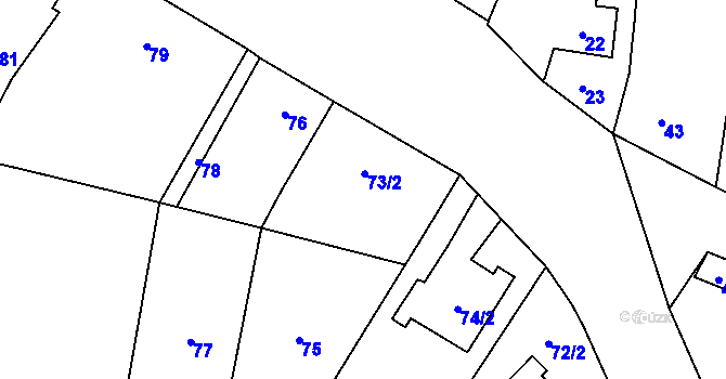 Parcela st. 73 v KÚ Samotíšky, Katastrální mapa