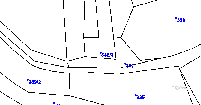 Parcela st. 348/3 v KÚ Samotíšky, Katastrální mapa