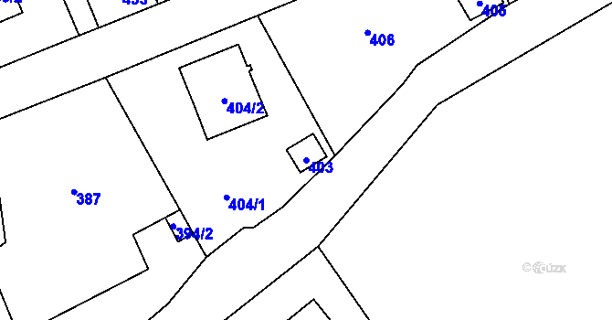 Parcela st. 403 v KÚ Samotíšky, Katastrální mapa