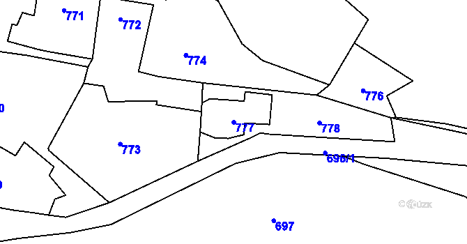 Parcela st. 777 v KÚ Samotíšky, Katastrální mapa