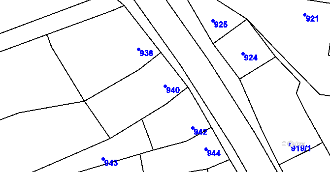 Parcela st. 940 v KÚ Samotíšky, Katastrální mapa