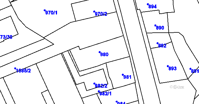 Parcela st. 980 v KÚ Samotíšky, Katastrální mapa