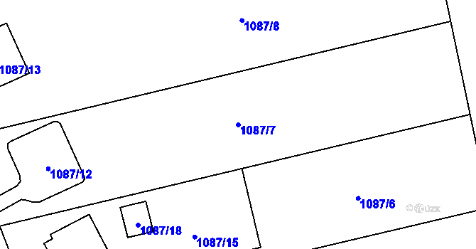 Parcela st. 1087/7 v KÚ Samotíšky, Katastrální mapa