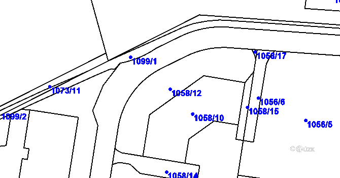 Parcela st. 1058/12 v KÚ Samotíšky, Katastrální mapa