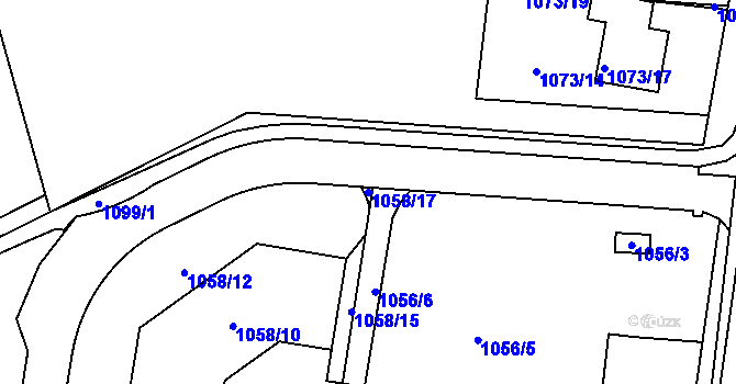 Parcela st. 1058/17 v KÚ Samotíšky, Katastrální mapa