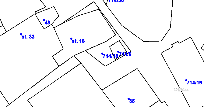 Parcela st. 714/18 v KÚ Samšín, Katastrální mapa