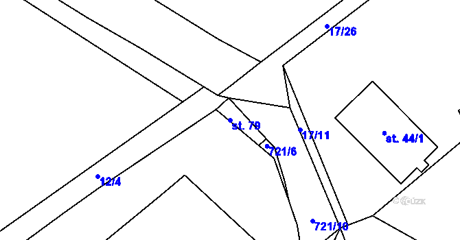 Parcela st. 79 v KÚ Samšín, Katastrální mapa